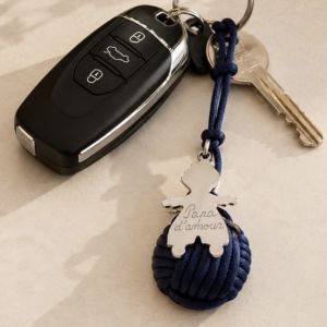 Porte clé boule de Touline garçon 35 mm en argent
