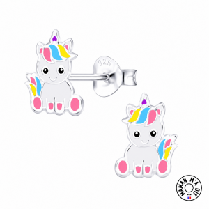 Boucles d'oreilles Licorne en argent
