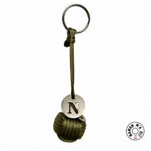 Porte clé boule de Touline lettre au choix en acier inoxydable