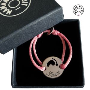 Bracelet empreinte  pied bébé jeton 15 mm
