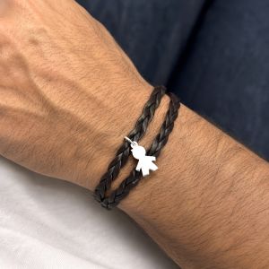 Bracelet simili cuir couleur au choix 1 personnage 16 mm