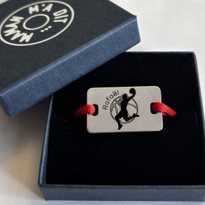 Bracelet basketteur ballon de basket plaque 19x31 mm