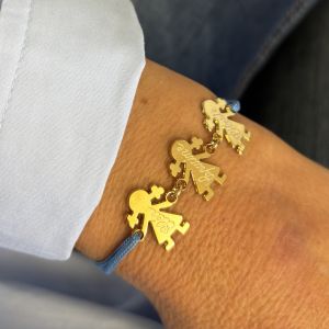 Bracelet  2 à 5 personnages filles plaqué or