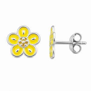 Boucles d'oreilles fleur en argent