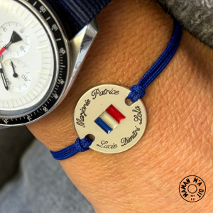 Bracelet drapeau Français jeton 20 mm
