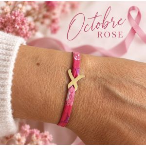 Bracelet octobre rose couleur au choix (5 € reversés à l'association octobre rose) en acier inoxydable