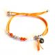 Bracelet perles pompon 1 mini médaille