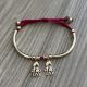 Bracelet demi jonc 1 à 4 personnages 1 strass