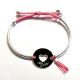 Bracelet demi jonc coeur   pompon